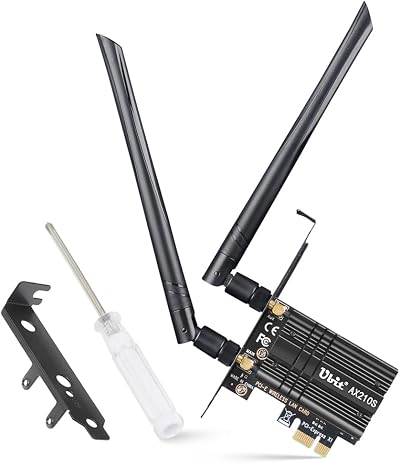 Ubit AX210 WiFi 6E Card 5400Mbps PCIe Intel Bluetooth 5.3 Desktop Windows 11/10
