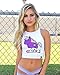 iHeartRaves White Magical Unicorn Solar Reactive Summer Crop Tank Top (Small)