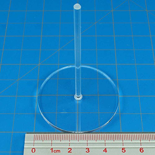 Acrylic Flight Stands, 50mm Circle, 3mm Clear, 3 inch Peg (10)