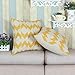 Euphoria CaliTime Cushion Cover Throw Pillow Shell Ikat Malposed Zigzag Stripes Geometric Figures 18 X 18 Inches Yellow