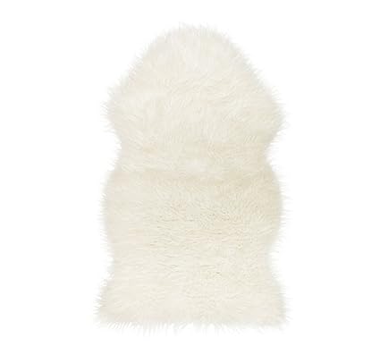 Ikea Faux Fur Sheepskin Throw Rug, Blanket, Chair Cover (White)