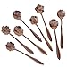 CHICHIC Set of 8 Flower Coffee Spoon Tea Spoon Dessert Spoons Scoop Stainless Steel Tableware Stirring/Sugar/Stir/Bar/Mixing/Ice Cream Spoon for Kitchen Dining Bar, Condiment or Spice, Rose Gold