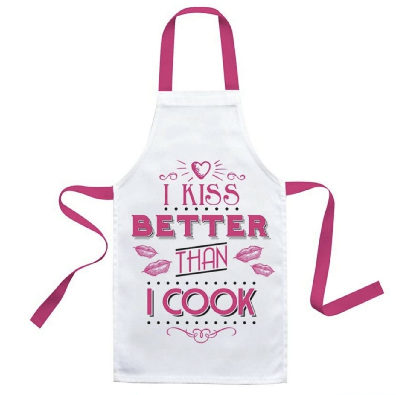 The Leonardo Collection Slogan Kitchen Apron - I Kiss Better Than I Cook