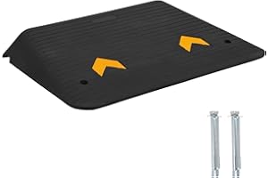 EcoExplorer 4" Rise Rubber Threshold Ramp for Doorways - 33,000 LBS Capacity Wheelchair Ramp, Non-Slip Surface, Portable Driveway Curb Ramps for Home Entry
