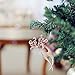 Valery Madelyn 18ct 6-15cm Champagne Gold Sparkling Essential Christmas Ornaments Set Glittery Christmas Decoration-Noel, Snowflake and Reindeer,18 Pcs Metal Hooks Included