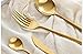 Jinsen Customized Stainless Steel Flatware Set with Fork Spoons Knife Teaspoon for Home Kitchen Restaurant Hotel (Luxury Gold)