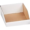 AVIDITI Cardboard Storage Bins, Open Top Bin Box, 10"L x 12"W x 4 1/2"H 25-Pack | Small for Inventory, Organization, Parts, Garage, Warehouse or Home Cubby, Oyster White 8x18x10