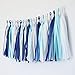Tissue Paper Tassel DIY Party Garland Decor for All Events & Occasions - 20 Tassels Per Package (Blue-Navy-White-Silver)