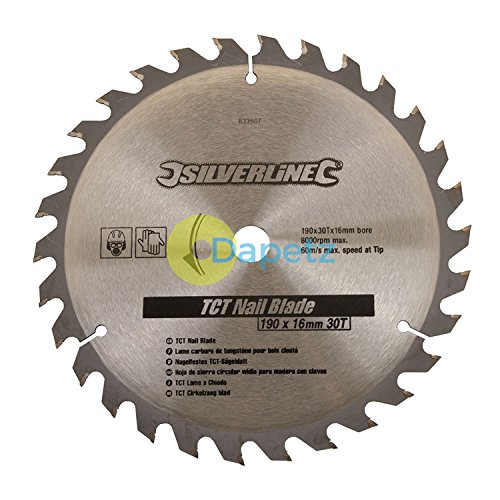 Dapetz TCT Nail Blade 30T Circular Saw Blade 190mm X 16 Wood Mdf Hardwood Quality
