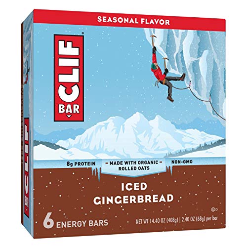 CLIF Bar Iced Gingerbread Energy Bars, made with organic rolled oats 8.8oz, pack of 1