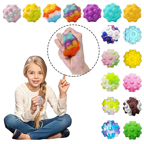 2PCS Pop_Toy Stress Ball Push Bubble Popping It Mini Poppet Figit, 3D Squeeze Balls Portable