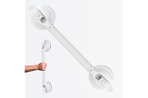 DAREN MEDICAL Shower Handle Upgraded 19 inch Grab Bar for Bathtub,Shower Handles with Strong Suction Cup Grab Bar,Bathroom Safety Grab Bar for Handicap Elderly Seniors and Disabled,White