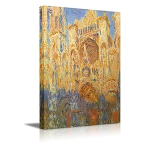 Rouen Cathedral, Facade (Sunset) by Claude Monet - Impressionist Modern Art - Canvas Art Home Art - 12x18 inches