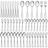 LIANYU 46-Piece Silverware Set with Serving