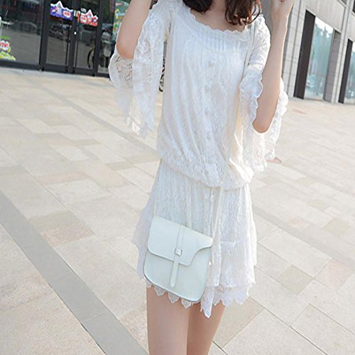 Crossbody Bag,Clearance! AgrinTol Women Girl Shoulder Bag Faux Leather Satchel Tote Handbag (White) - Thumbnail 3