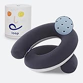 Vesta Loop Neck Pillow for Travel, Spiral Wrapping Design for Enhanced Chin & 360º Support, S-Shape Memory Foam Airplane Pillow for Flight, Car, Office, and at Home (Space Grey, S-Shape)