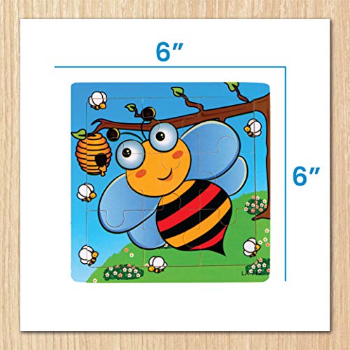 Toy To Enjoy Wooden Chunky Animal Jigsaw Puzzle (Pack of 14) for Kids Age 3 to 5 - Peg Puzzle Toy for Toddlers - Bright & Vibrant Colors & Shapes