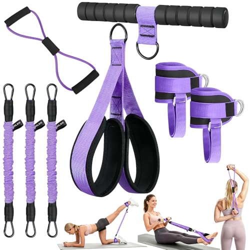 Set of Resistance Bands, Elastic Bands for Pedal and Handles, Ankle Pulleys Gym, Elastic Bands for Figure 8, Fitness Elastic Band for Abs at Home