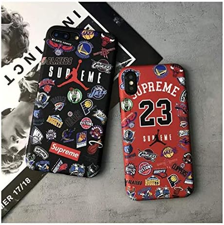 iPhone Series Protective Cases Street Fashion Team Logo Protector for iPhone 8 7 6, Red