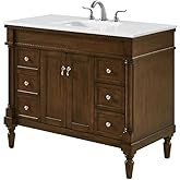 Elegant Kitchen and Bath Lexington 42" Solid Wood Bathroom Vanity in Walnut