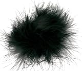 Marabou Feather Puff Hair Bow Clip (Black)