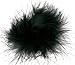 Marabou Feather Puff Hair Bow Clip (Black)