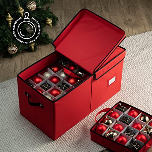 Zober Premium Large Christmas Ornament storage Box with Lid 3