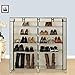 SONGMICS 7-Tier Portable Shoe Rack Organizer 36-Pair Shoe Storage Cabinet Beige URXJ12M