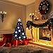 Goplus 3FT Pre-Lit Fiber Optic Artificial Christmas Tree, with Multicolor Led Lights and Snowflakes (3 FT)