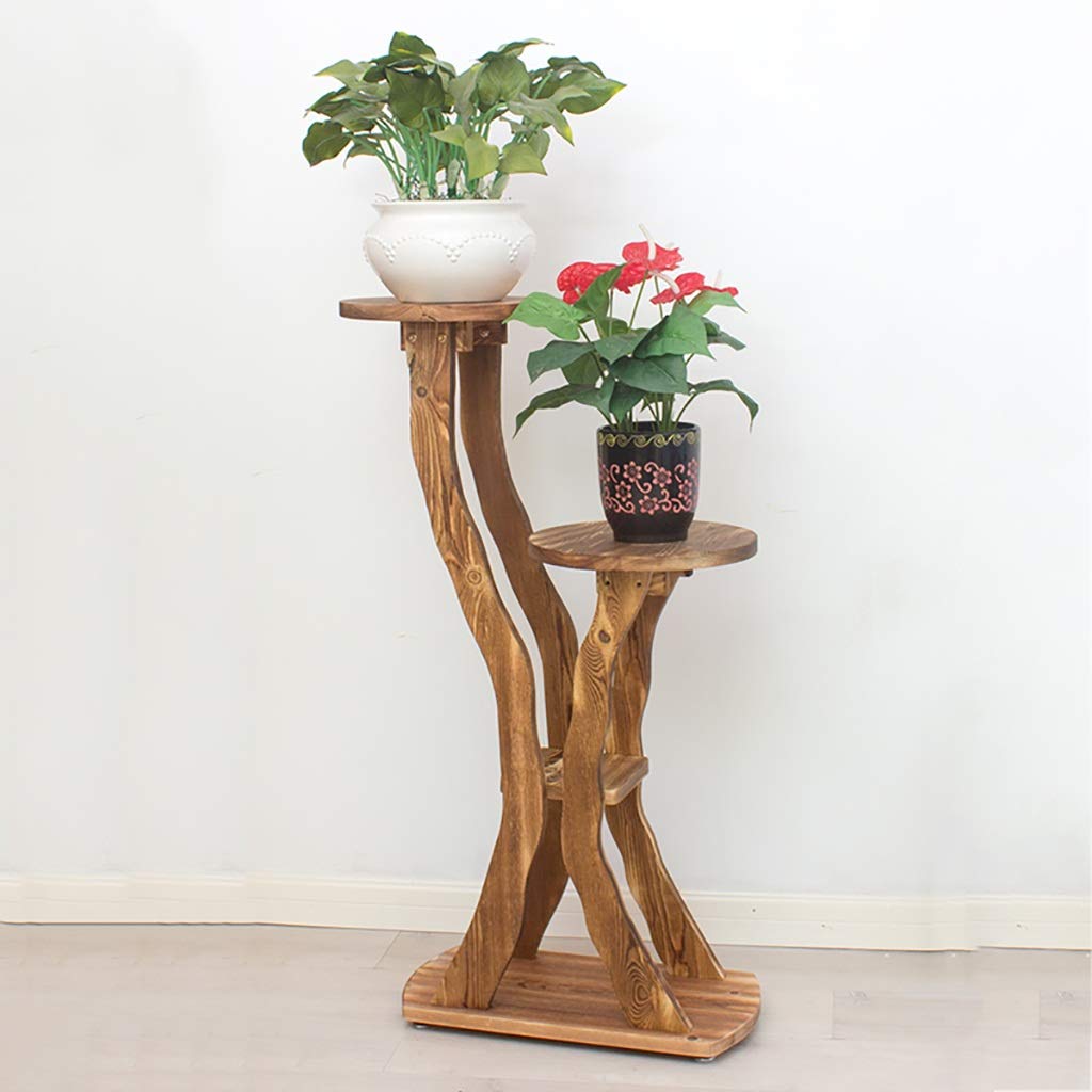 LFY Soporte de Flores de Madera Maciza Piso de 2 Plantas Bonsái ...