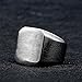 UNAPHYO Men's Stainless Steel Square Antique Silver Ring Matte Brushed Simple Signet Band Size 10