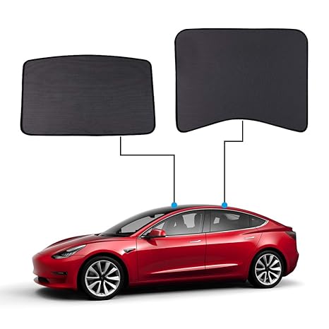 Tachico Tesla Model 3 Glass Roof Sunshade Sunroof Overhead Roof Mesh Sun Shadefit Roof Window Sunshades Compatible For Tesla Model 32 Of Setblack