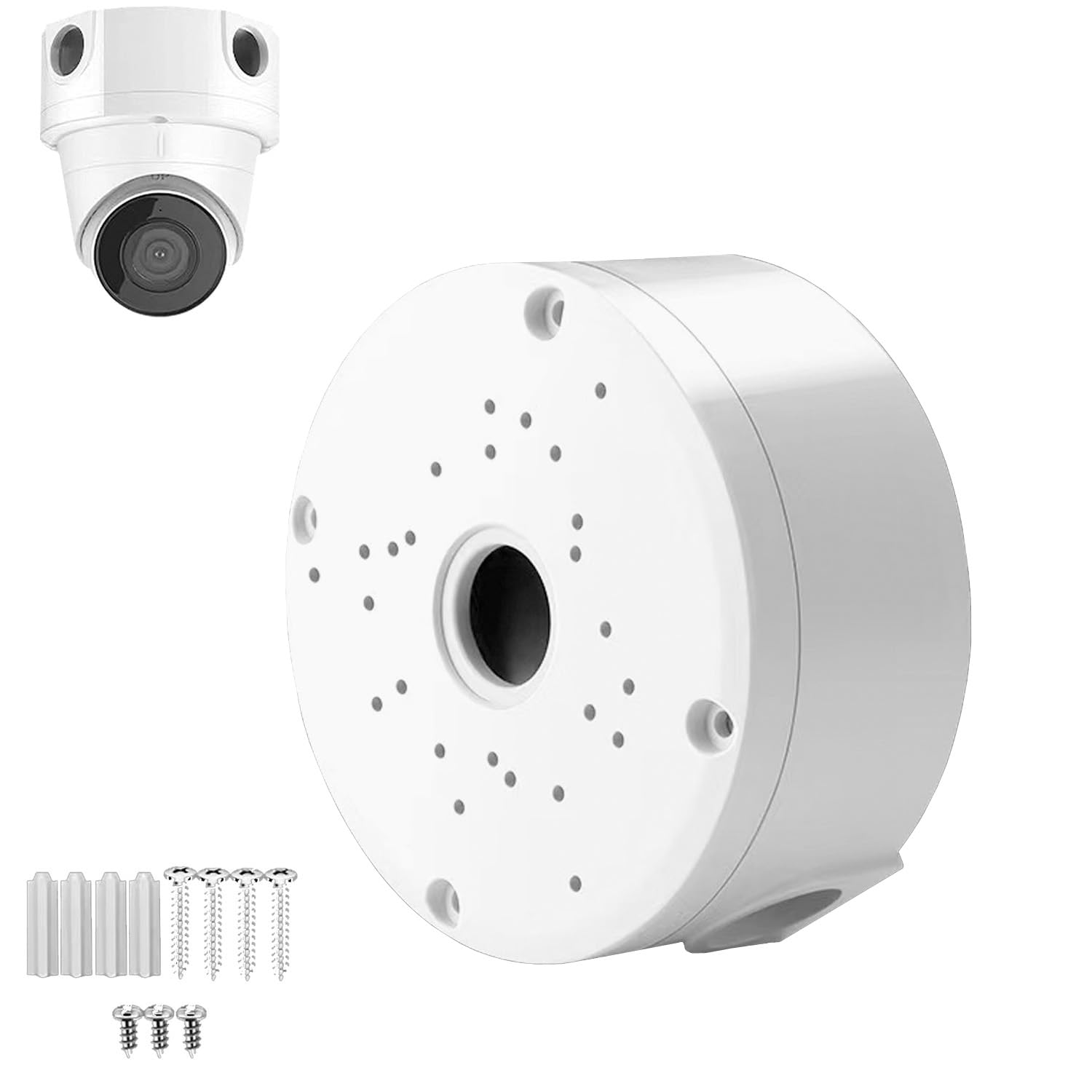 Universal Dome Camera Junction Box - Security Mount, Hide Cable Bracket, Indoor Cover, Base for Cameras (1 Pack)