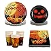 Gatherfun Halloween Party Supplies Spooky Pumpkin Disposable Paper Plates Napkins Cups with Waterproof plastic Tablecloth for Spooky Halloween Party Decorations Serve 25