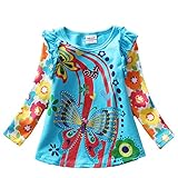 2015 NEAT Kid Girl Cotton Butterfly Lace Long Sleeve T Shirt Clothes 2-6 Years