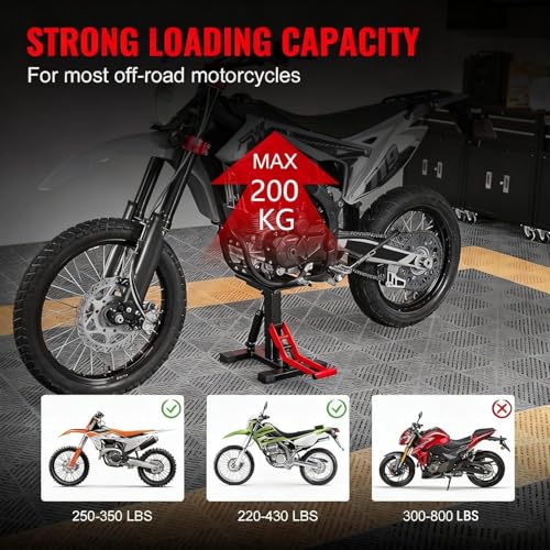 Dsocool Bike Lift Stand, Adjustable Motorcycle Lift Jack Table, 200KG Capacity, Hydraulic Lift Operation, Dirt Bike Accessories for Dirt Pit Bike Repair, Maintenance