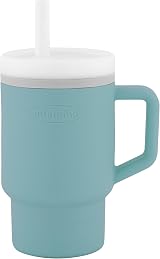 Infantino My 1st Tumbler 9 oz Moody Blue Leak-Resistant Straw Handle