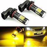 JDM ASTAR 2400 Lumens Extremely Bright PX Chips H10 9145 9140 LED Fog Light Bulbs for DRL or Fog Lights, Golden Yellow