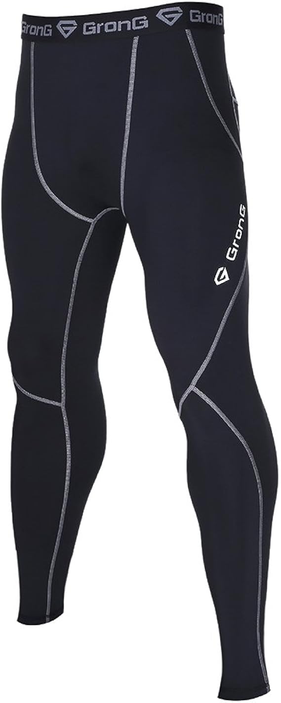 Amazon Co Jp グロング Grong スポーツタイツ メンズ ロング レギンス Uvカット Upf50 コンプレッションウェア アンダーウェア オールシーズン 服 ファッション小物