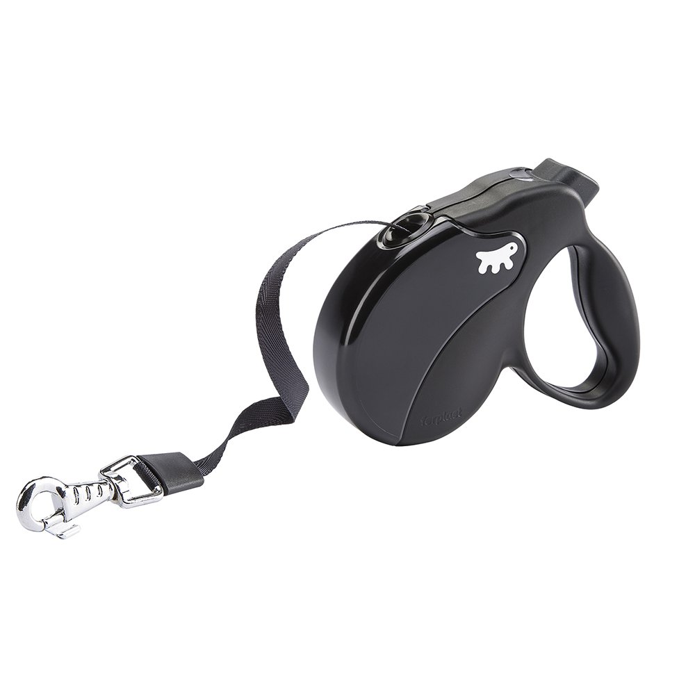 Ferplast Retractable Dog Lead Extendable Dog Leash AMIGO TAPE S, Extending tape, 5 m, Max 15 kg, Black