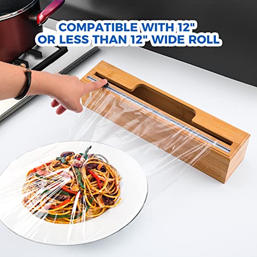 PrinMobel Plastic Wrap Dispenser with Cutter, Aluminum Foil, Parchment