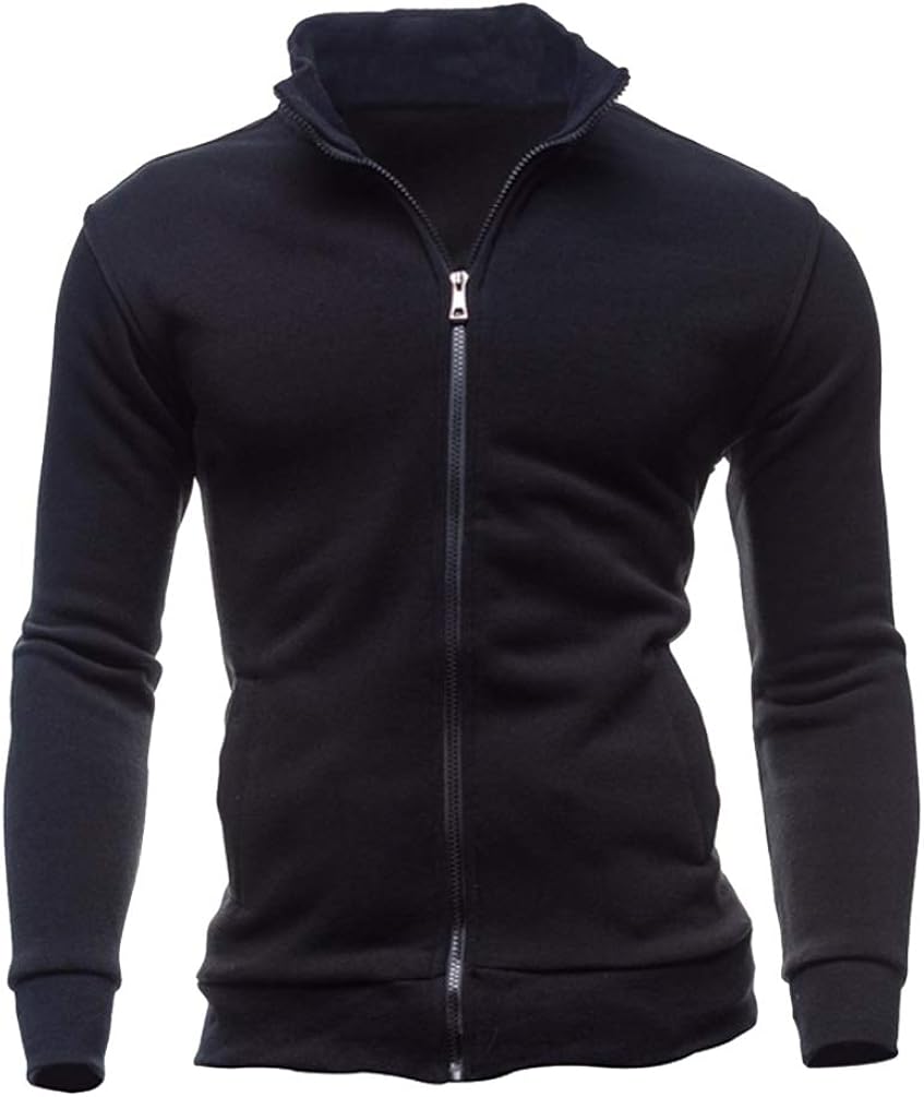 Zip Up Sweatshirts for Men Full Zip Plain Sweatshirt Jackets Mens Sweat ...