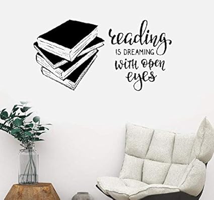 Stickers Muraux Autocollant Mural Lire C Est Rever Les Yeux Ouverts Livres Citation Salle De Lecture Bibliotheque Librairie Stickers Inspirants Amazon Fr Bricolage