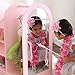 KidKraft Wall Mount Wooden Fashion Pretend Dress-Up Station Children's Furniture with Storage and Mirror - Pink, Gift for Ages 3+