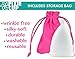 Pixie Menstrual Cup - No Metals or Toxins - Ranked 1 for The Most Soft Reusable Period Cup - Wear 12 Hours - 100% Medical-Grade Silicone - Tampon Alternative (Sea + White, 2 Count (Pack of 1))