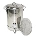 GasOne 32QT - 8 Gallon Stainless Steel Home Brew Pot Brew Kettle Set 32 Quart TRI PLY Bottom for Beer Brewing Includes Lid Ball Valve Thermometer False Bottom Mesh Tube Tool Complete Kit ...