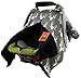 Dear Baby Gear Car Seat Cover for Boys & Girls - Baby Carseat Canopy w/Snap Opening - Infant Seat Cover - Stroller & Nursing Covers - Newborn Carrier Canopy - 40x30 (Antlers on Grey - Black Dot)