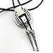 SELOVO Western Big Large Red Rhinestone Western Bolo Tie Genuine Leather Silver Tone