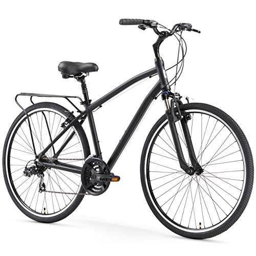 sixthreezero Body Ease Men’s 21-Speed Comfort Road Bicycle, Matte Black, 26″ Wheels/ 18″ Frame (Renewed)