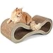Cat Scratcher Cardboard Scratching Post - Scratch Lounge Furniture Pad Lounger with Catnip Best For Small Medium or Large Cats Posts and Scratchers Board Pads Stand Indoor Toys Pet Supplies for Houses